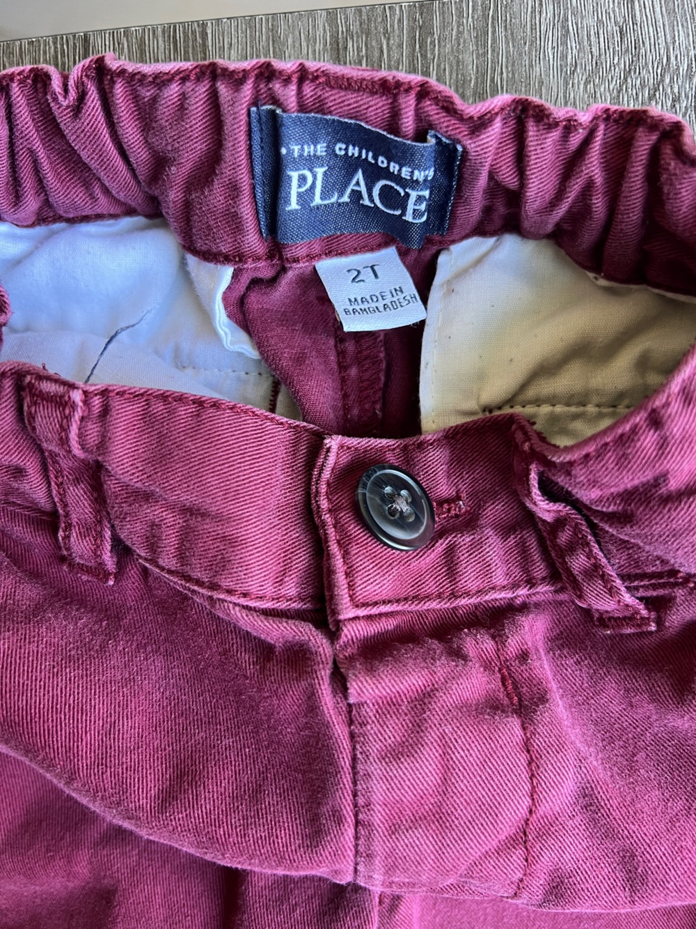 The Children’s Place Toddler Pants 2T Burgundy Pull On Jogger Pants - Picture 3 of 3